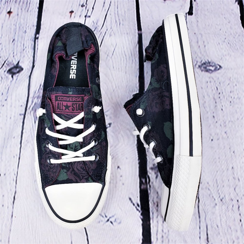 Converse Shoes Slip On Low Top Black Rose Size 9
